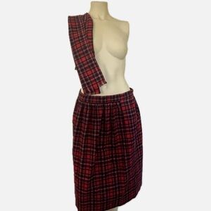 Vintage 3.5 piece Pendleton Red and Blue Plaid set